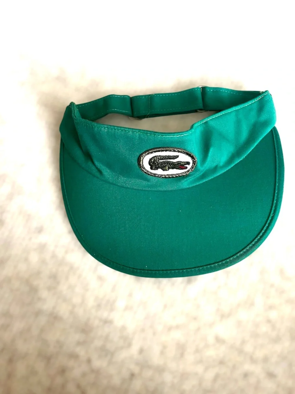Vintage Lacoste adjustable green tennis visor, unisex
